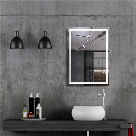 Espelho de toucador retangular LED para banheiro