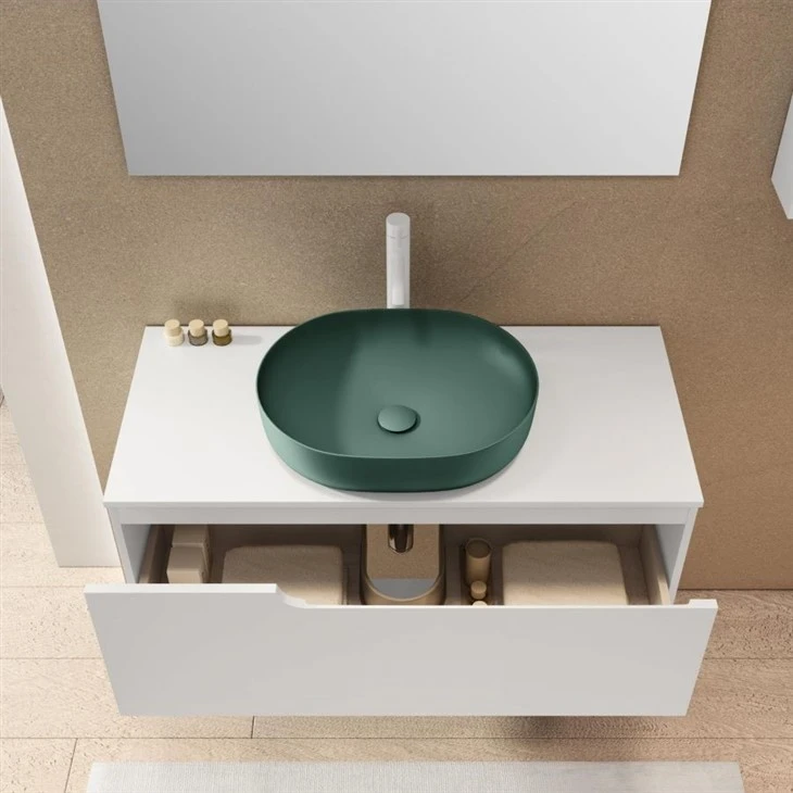 Mobile Bath Suspended 100 cm White Stand